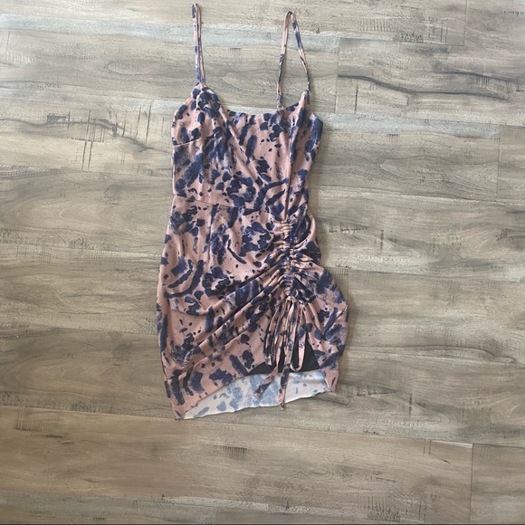 Floral Print Women Bodycon Dress Strap Skinny Mini Sundress Slit Hem Fashion NWT - Picture 8 of 13